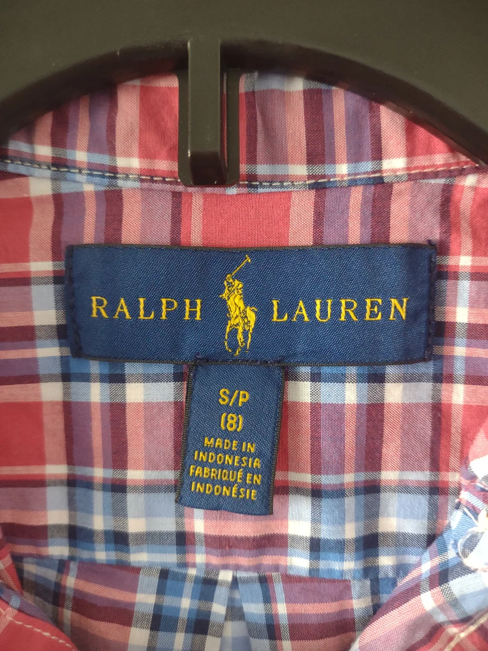 Ralph Lauren Red and Blue Plaid Button-Down Shirt Boys Size 8